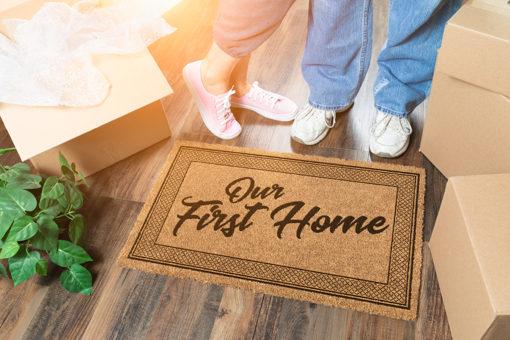 our first home welcome mat
